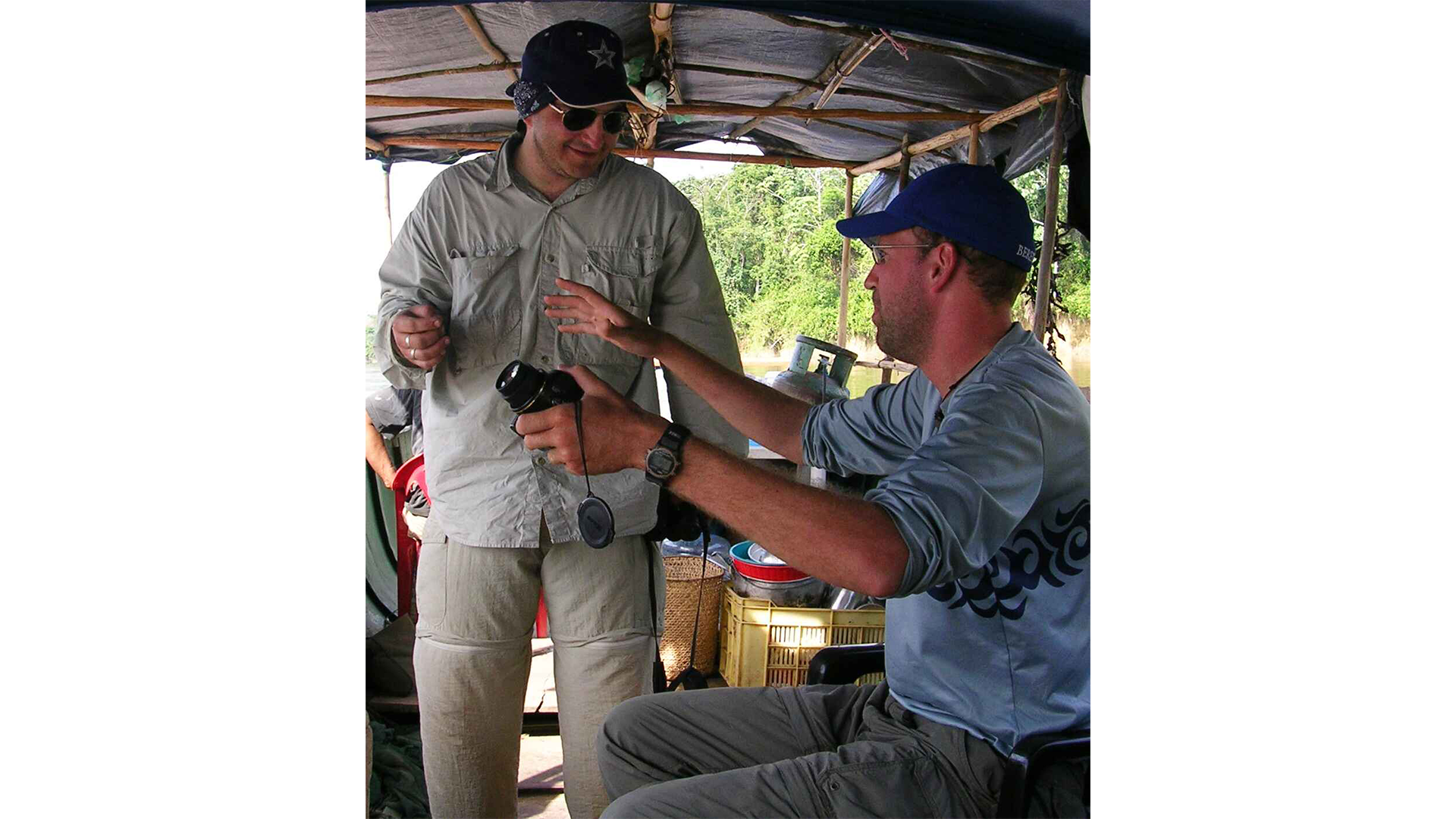 Brooks and Lujan in 2005, on their first expedition together to the upper Orinoco.