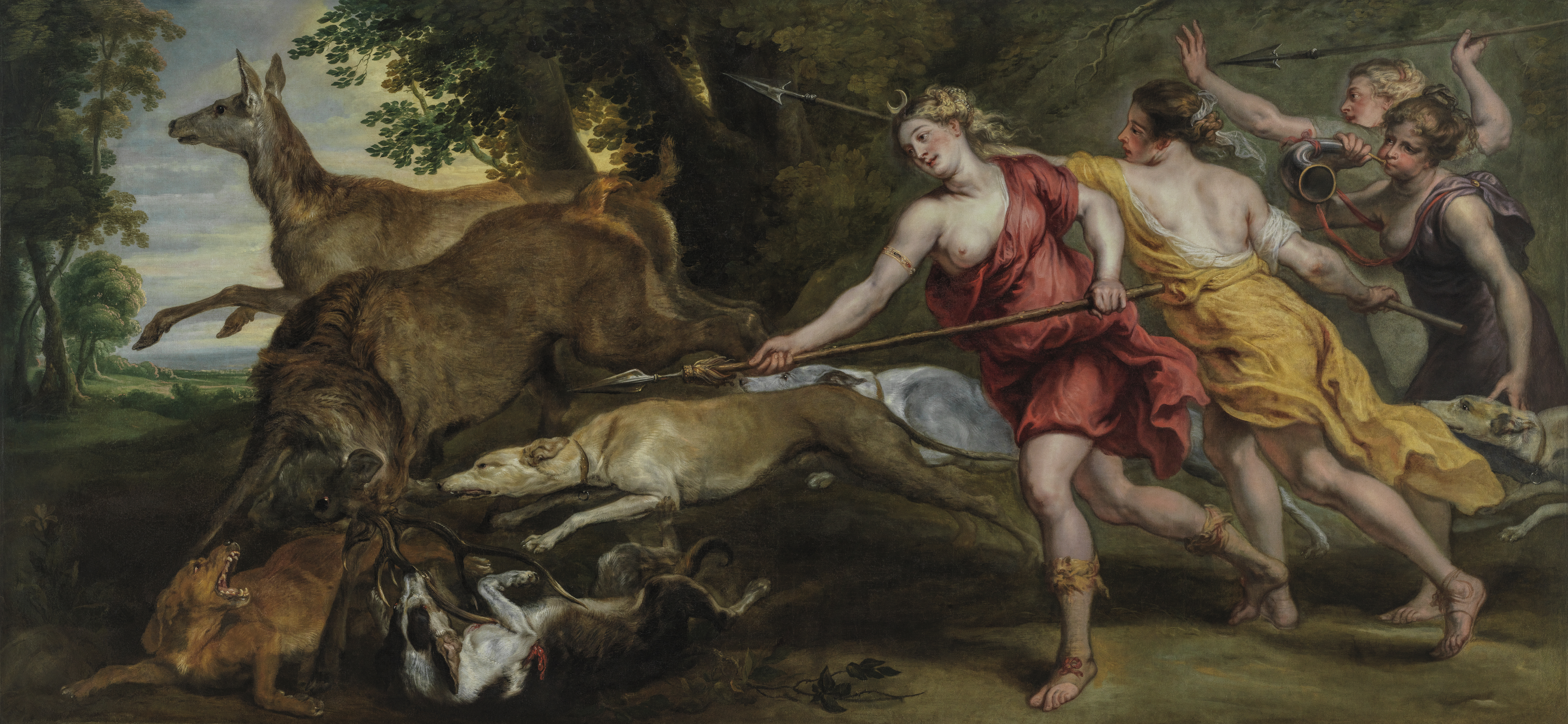 Peter Paul Rubens (1577-1640) et Studio, Diane chassant avec ses nymphes, vers 1636-37. Huile sur toile. Anvers, Fondation Phoebus.