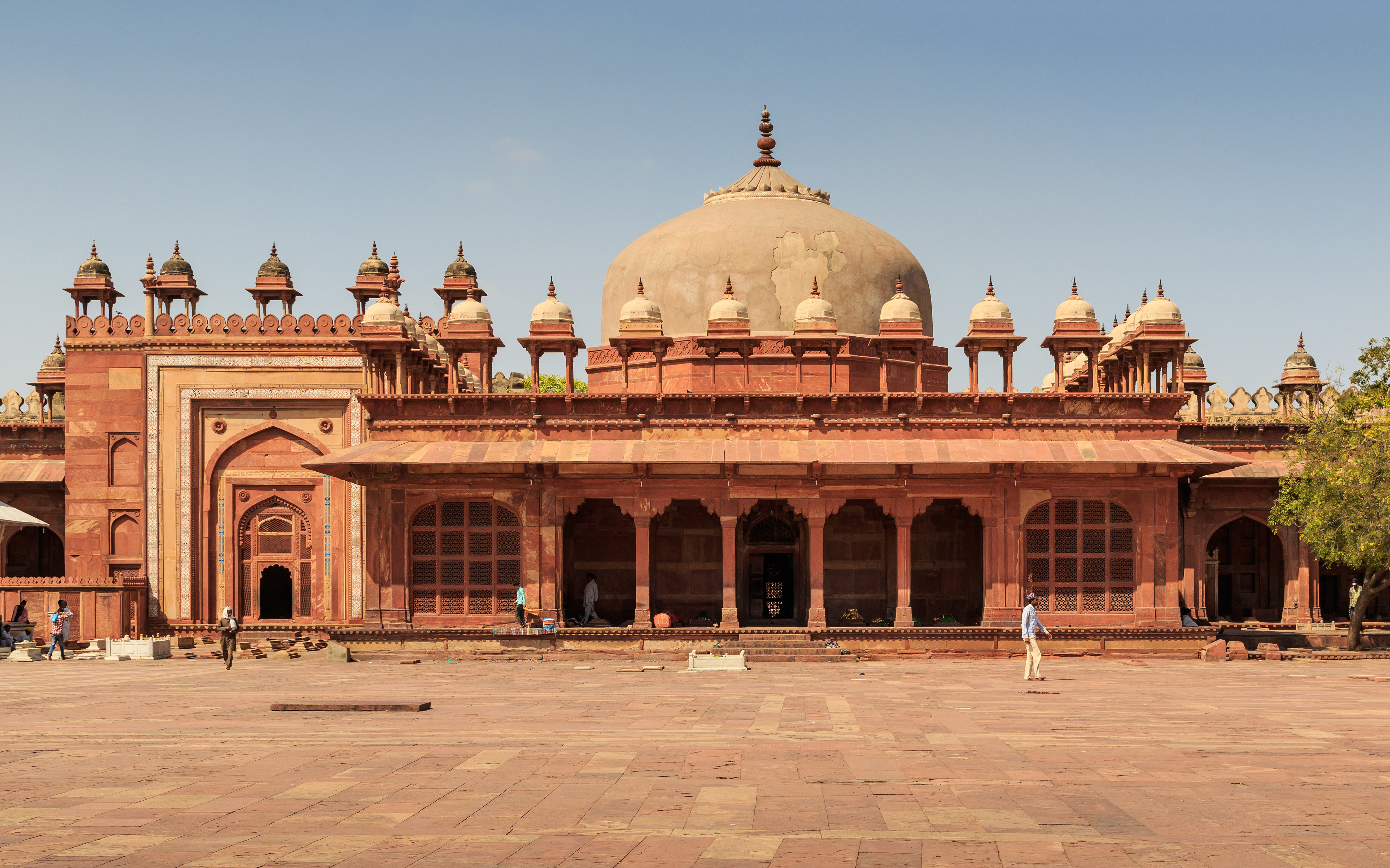A large building with a dome