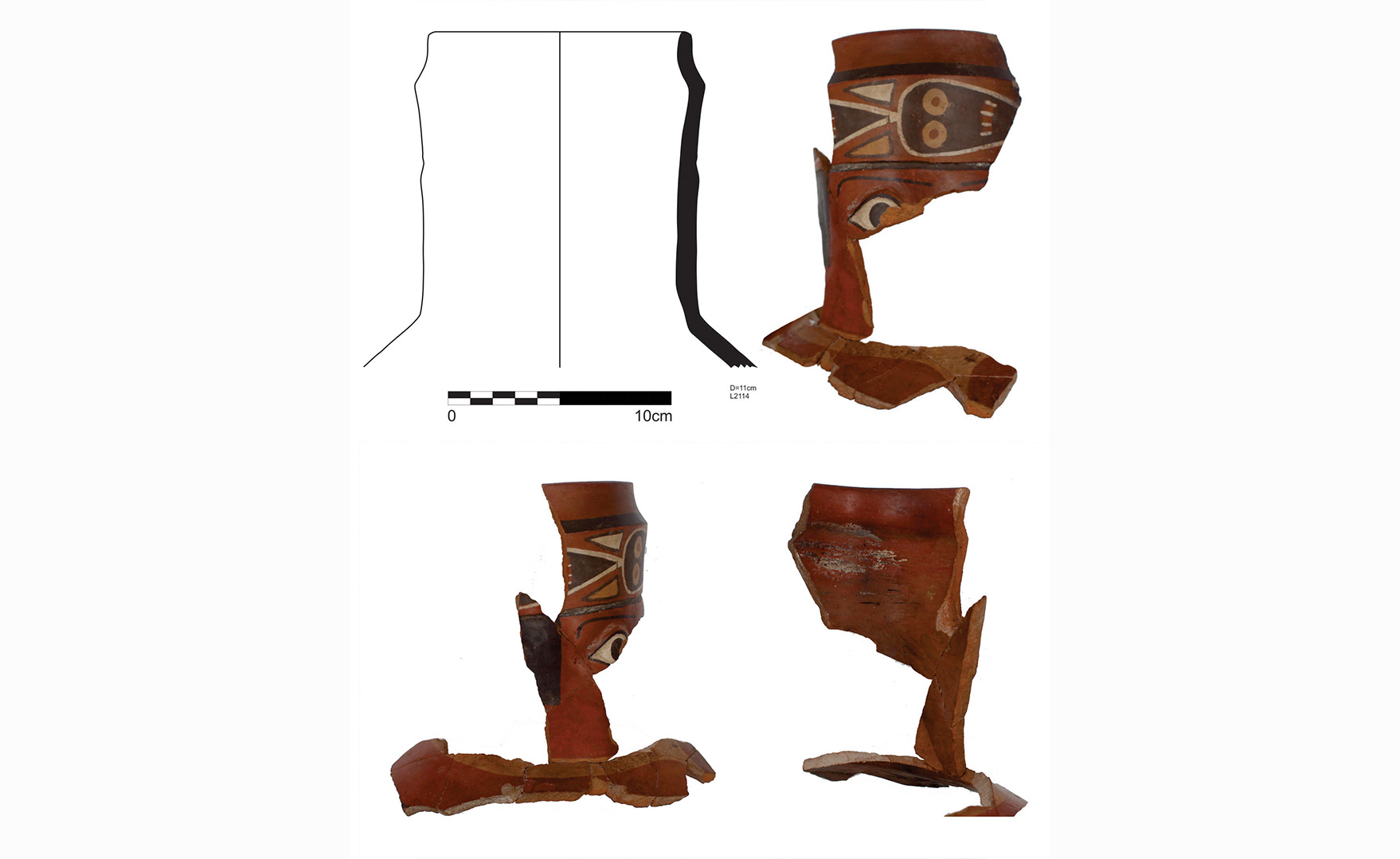 Fragments of face-necked jars from Quilcapampa.