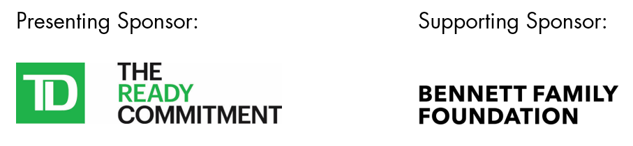 Presenting Sponsor: TD The Commitment; Supporting Sponsor: Bennett Family Foundation logos with black text on white background.