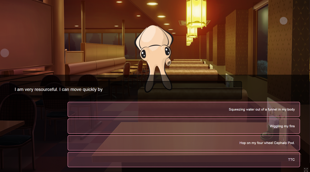 a squid asks a question
