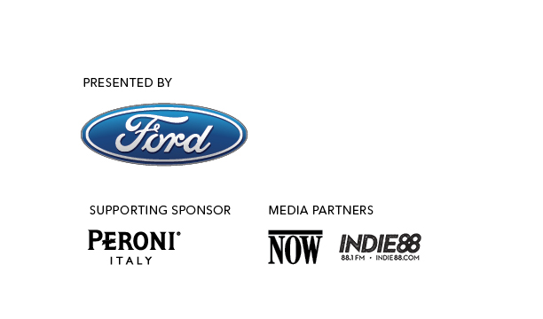 Presented by Ford. Supporting Sponsor Peroni Italy. Media partners NOW and Indie88