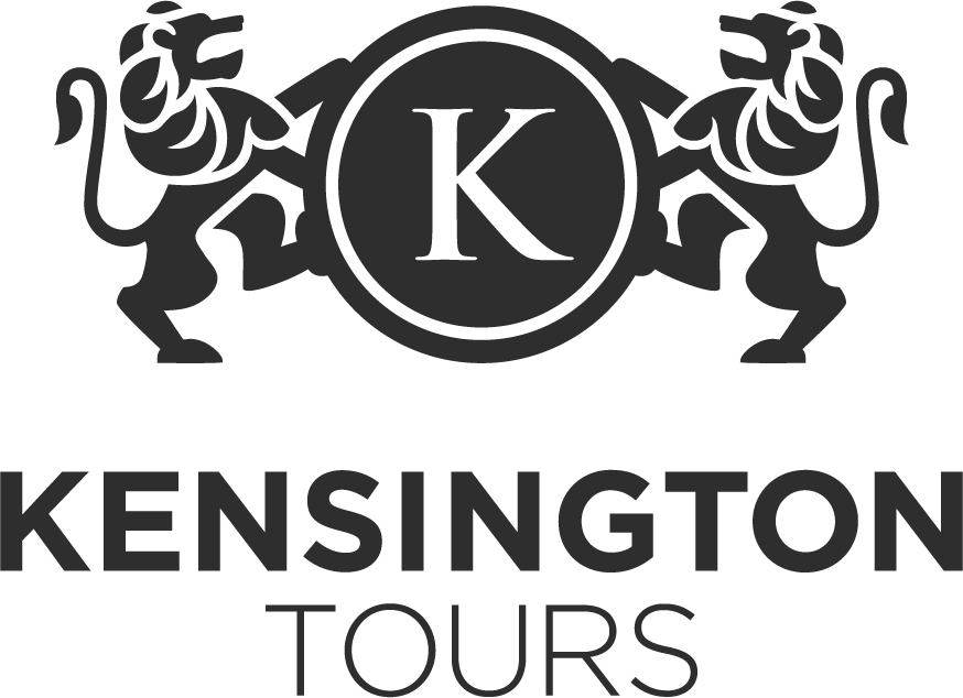 KENSINGTON TOURS logo with a large "K" inside a circle flanked by two lions, and "KENSINGTON TOURS" text below.