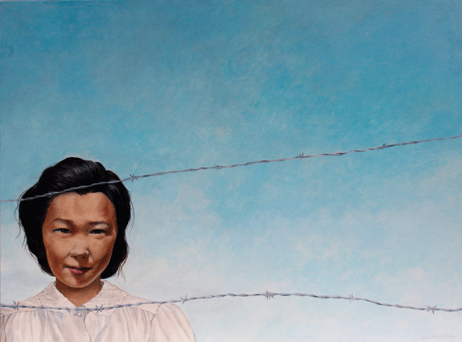 Painting of young girl (Lillian Michiko Blakey).