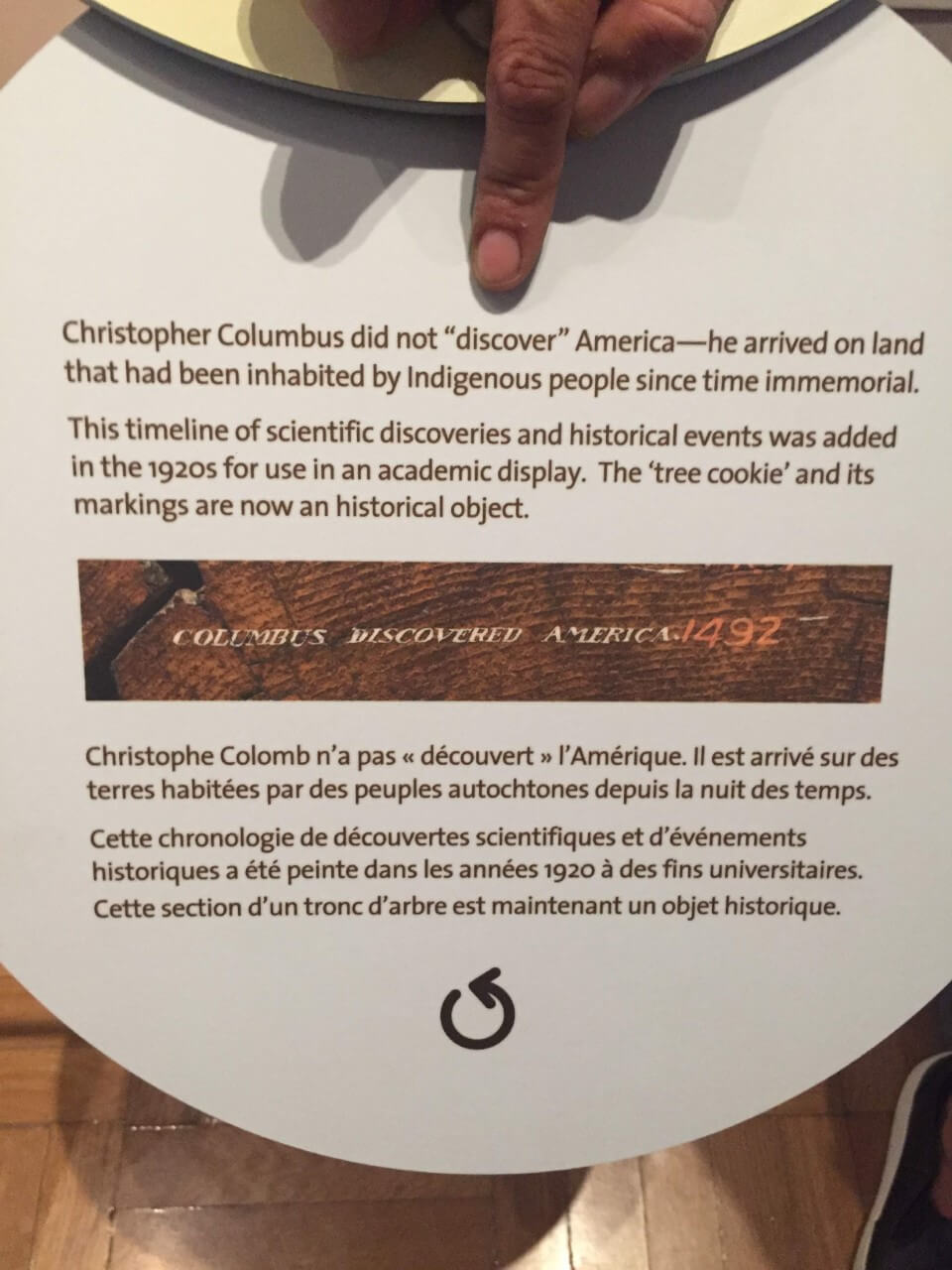 label describing the Christopher Columbu discovery.