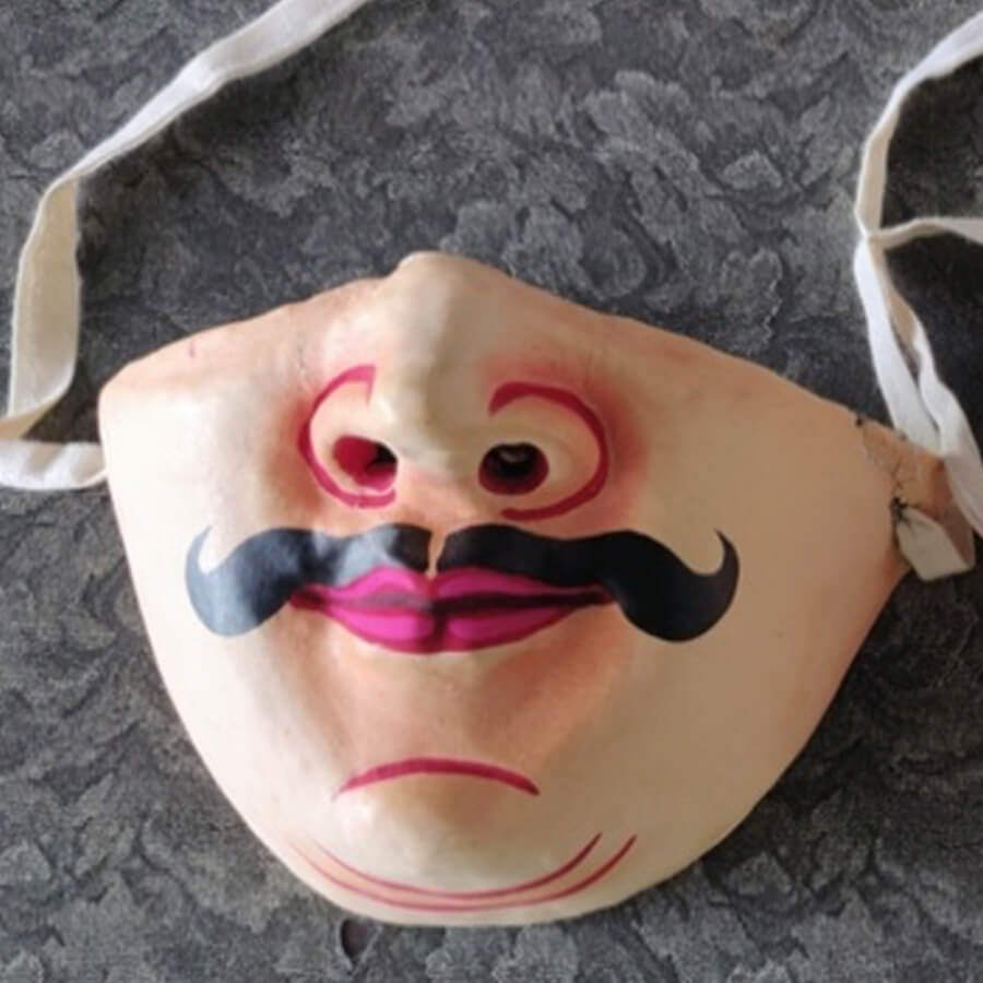 Paper-mâché warrior mask.