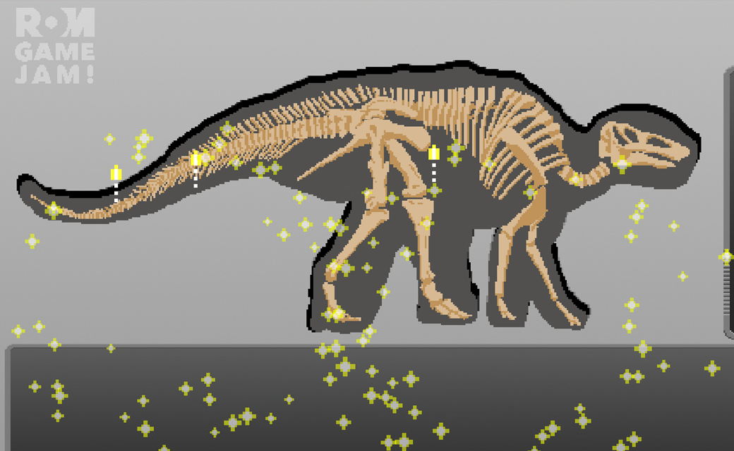 un dinosaure entouré de paillettes
