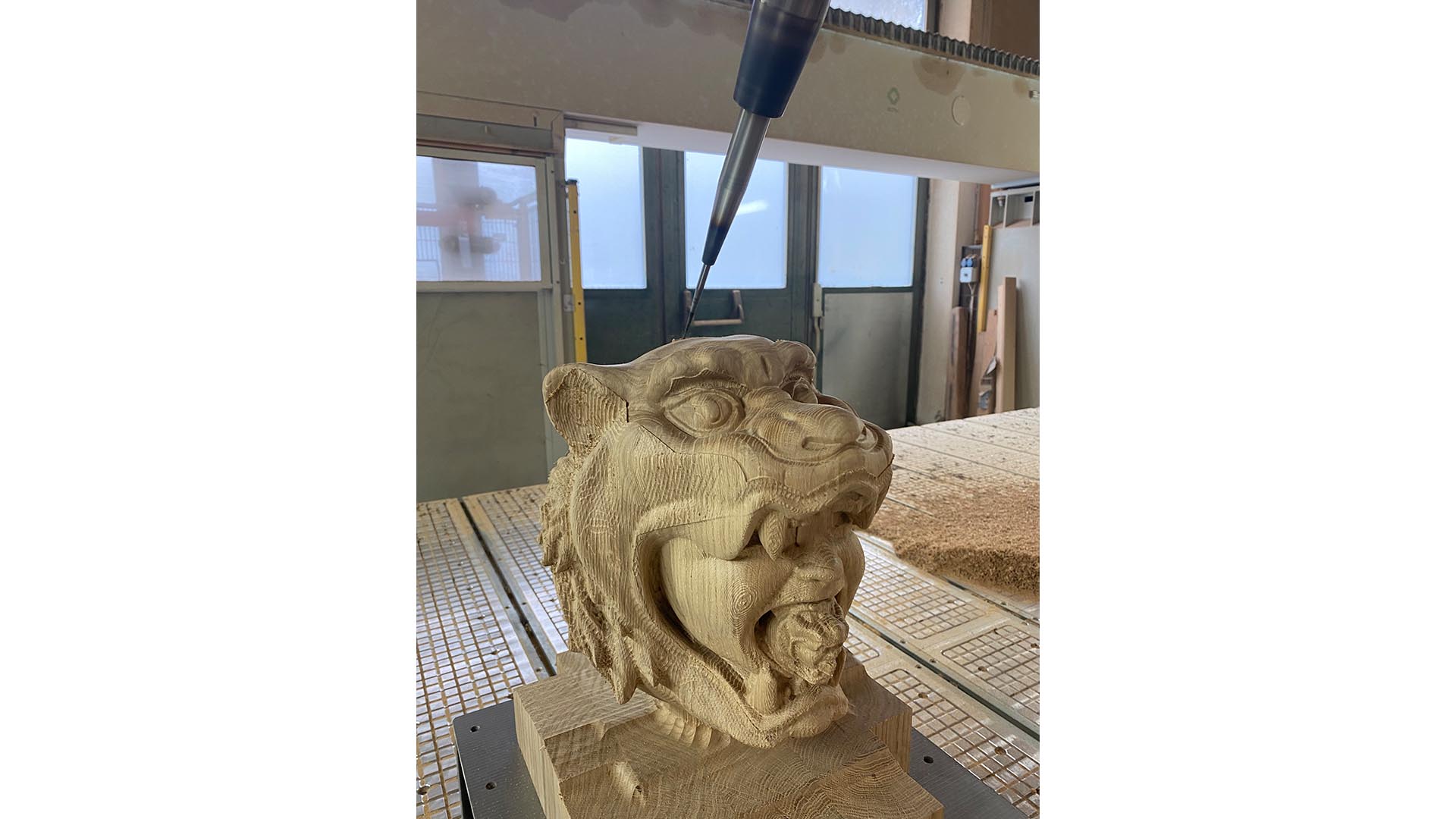 Finished wooden sculpture.