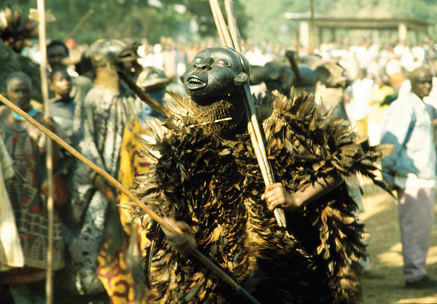 Performers during a funerary celebration.