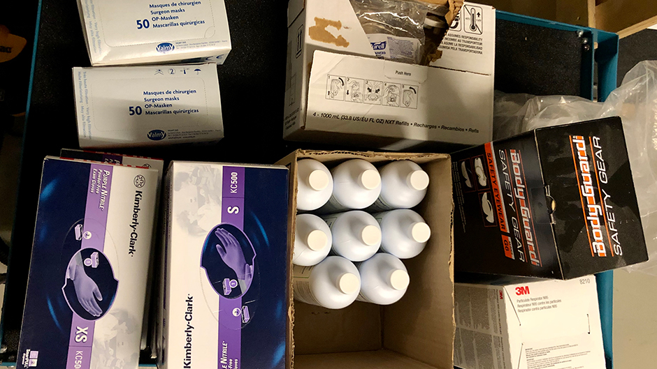 The ROM donated N95 face masks, surgical masks, nitrile gloves, safety glasses, face shields, Isopropyl alcohol, and hand sanitizer.