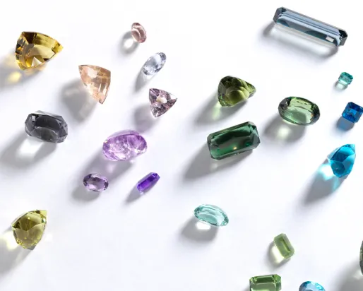 A group of apatite gems