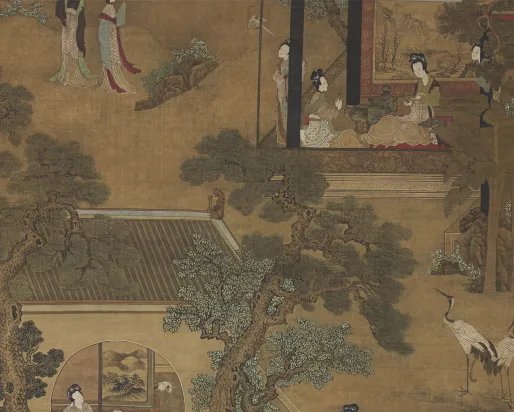 Détail des Dames dans le jardin.