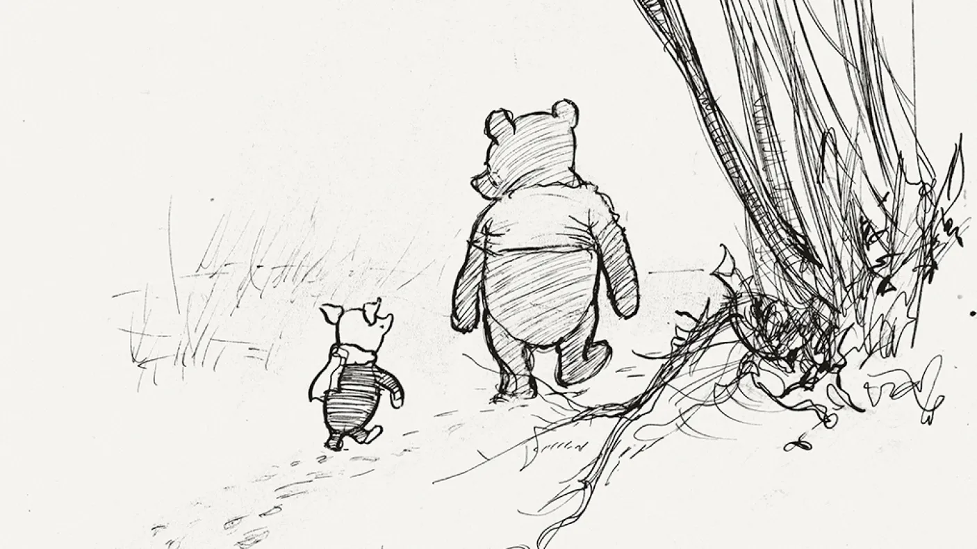 Illustration de Winnie l'ourson et de Porcinet.
