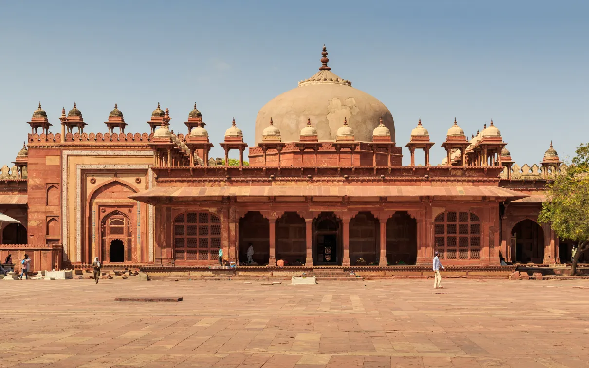 A large building with a dome