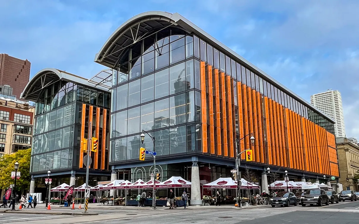 St. Lawrence Market on the North side of the street
