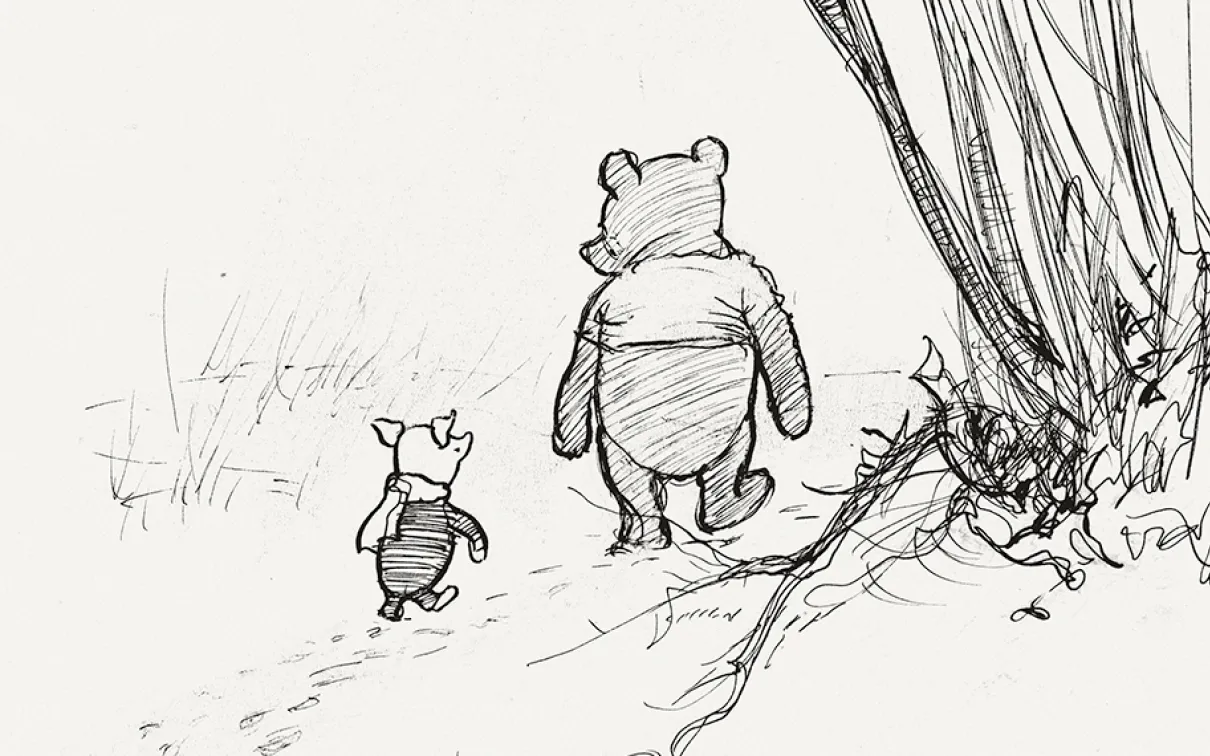 Illustration de Winnie l'ourson et de Porcinet.
